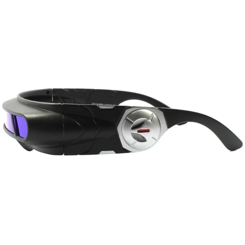Space Age Cyber Goth Sci-Fi Costume Green Blue Mirror Shield Visor Sunglasses